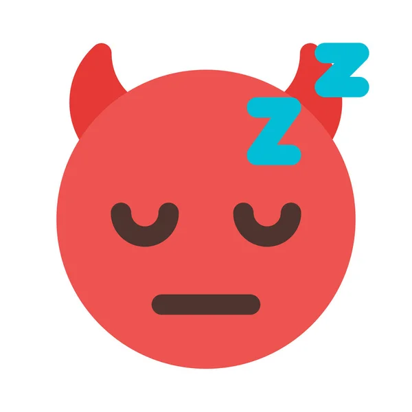 Devil Horns Face Sleeping Alphabets — 스톡 벡터