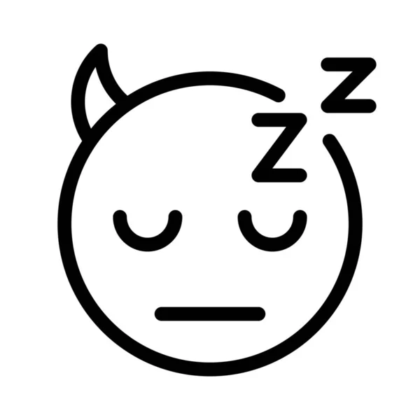 Devil Horns Face Sleeping Alphabets — 스톡 벡터