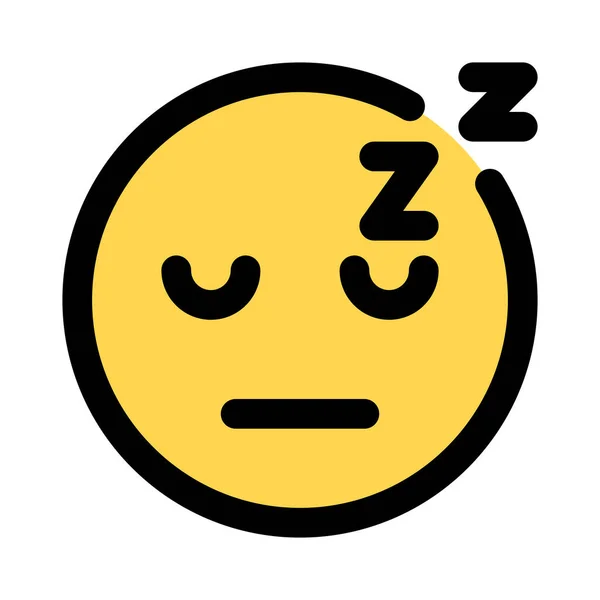 Emoticono Dormido Con Alfabetos Alrededor — Vector de stock