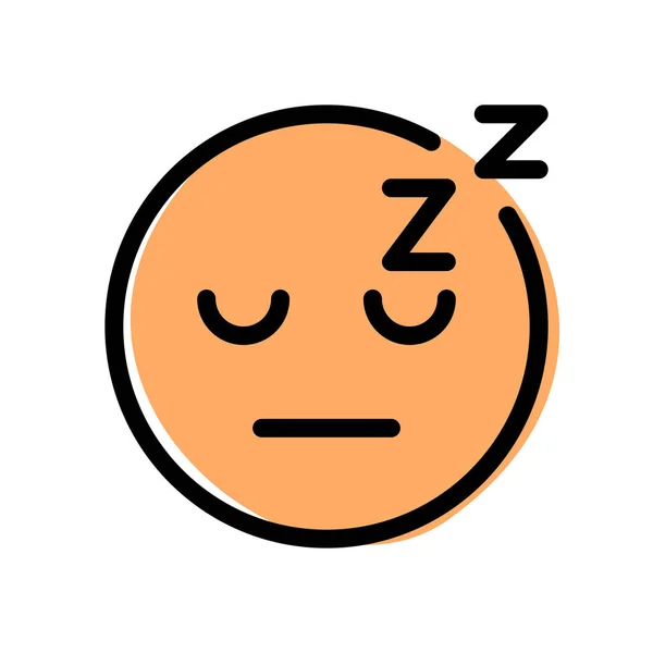 Emoticono Dormido Con Alfabetos Alrededor — Archivo Imágenes Vectoriales