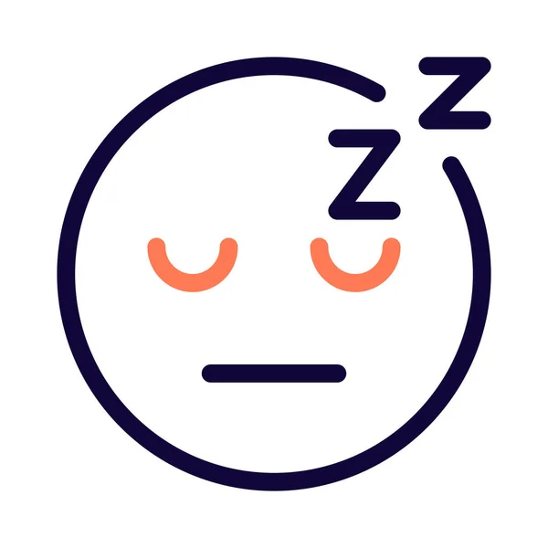 Emoticono Dormido Con Alfabetos Alrededor — Vector de stock