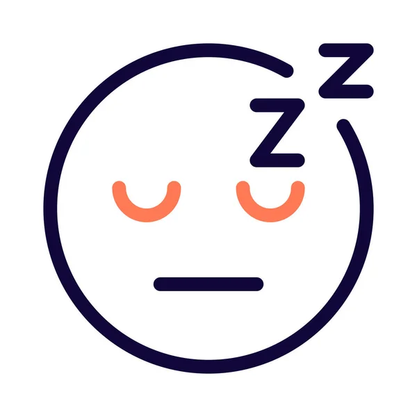 Emoticono Dormido Con Alfabetos Alrededor — Archivo Imágenes Vectoriales