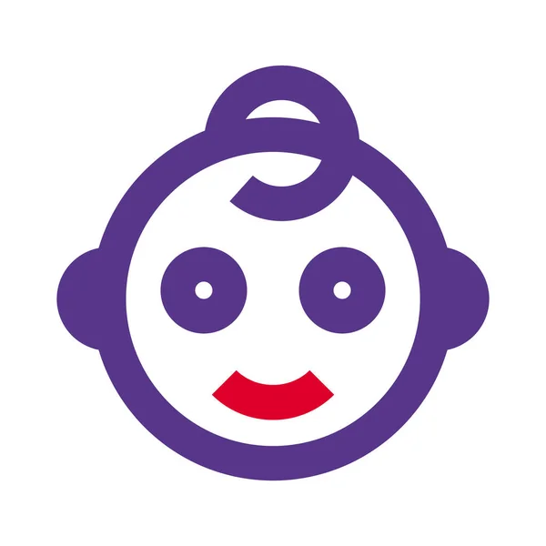 Representación Pictórica Bebé Sonriente Para Mensajero Internet — Vector de stock
