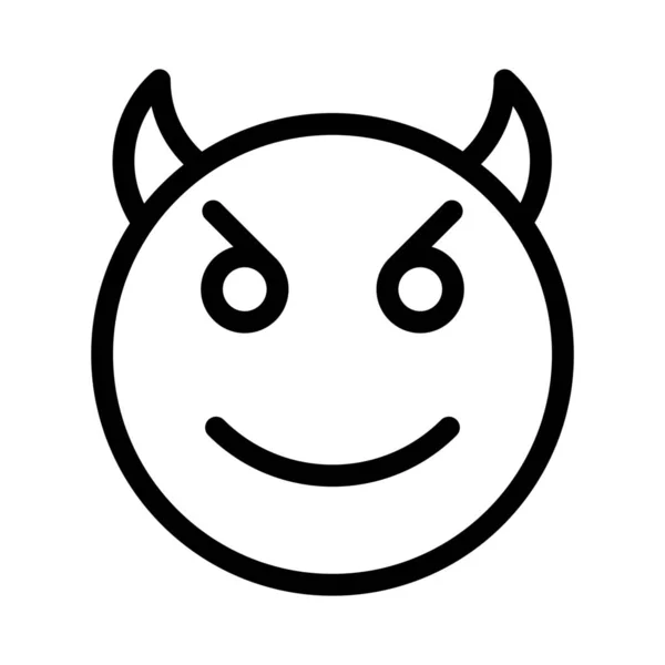 Smiling Devil Horns Shared Internet Messenger — стоковый вектор
