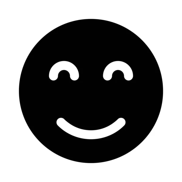 Blush Smile Eyes Closed Emoji Shared Internet — Stock Vector