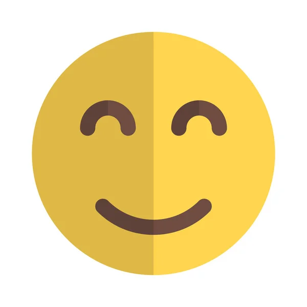 Pirosító Mosoly Csukott Szemmel Emoji Megosztott Interneten — Stock Vector