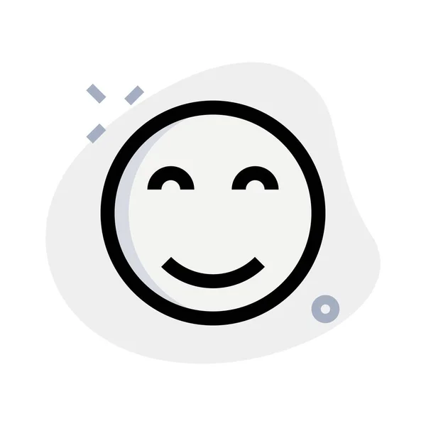 Errötendes Lächeln Mit Geschlossenen Augen Emoji Internet Geteilt — Stockvektor