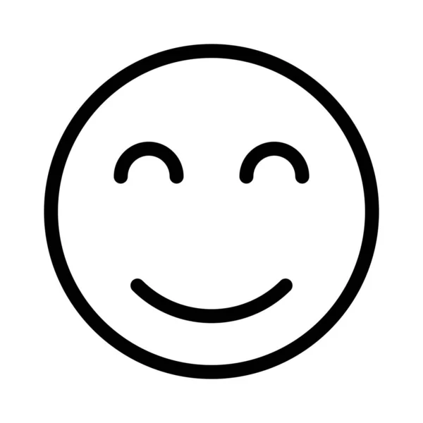 Sourire Rougissant Avec Les Yeux Fermés Emoji Partagé Sur Internet — Image vectorielle