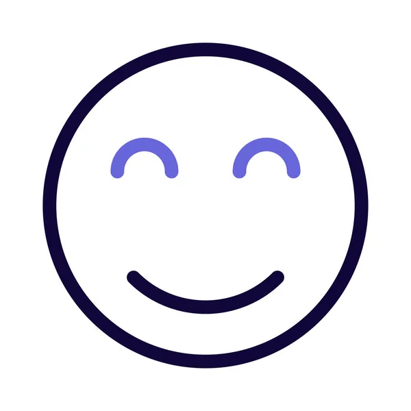 Sourire Rougissant Avec Les Yeux Fermés Emoji Partagé Sur Internet — Image vectorielle