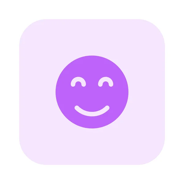 Blush Smile Eyes Closed Emoji Shared Stock Vector by