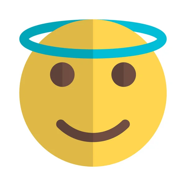 Emoji Ange Avec Anneau Halo Sur Dessus Pour Sentir Béni — Image vectorielle