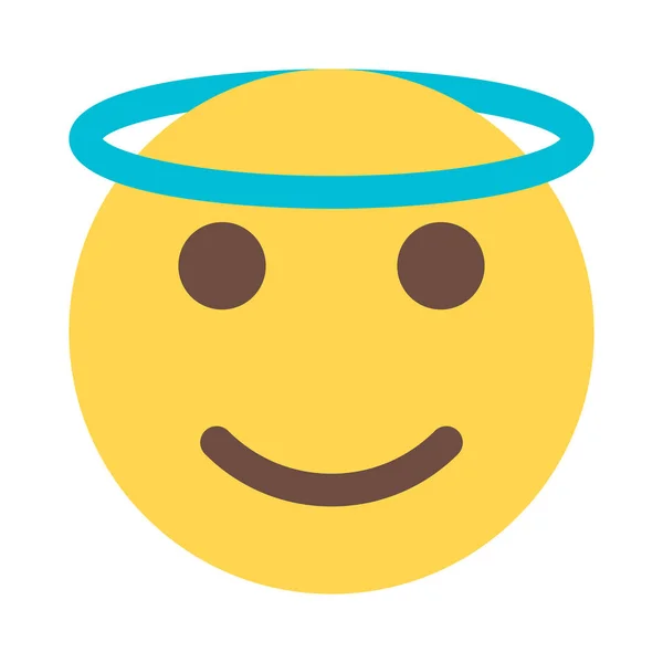 Emoji Ange Avec Anneau Halo Sur Dessus Pour Sentir Béni — Image vectorielle