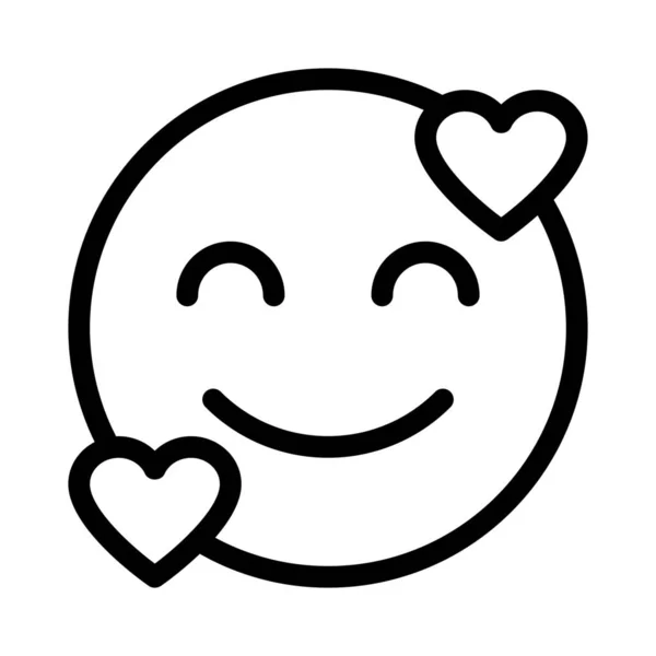 Emoticon Corações Felizes Com Expressão Facial Sorridente —  Vetores de Stock