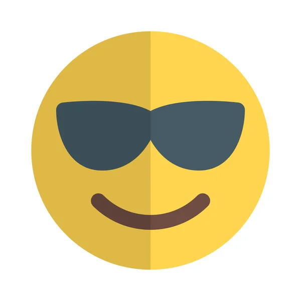 Emoticono Sonriente Fresco Con Sombrilla Compartida Internet — Archivo Imágenes Vectoriales