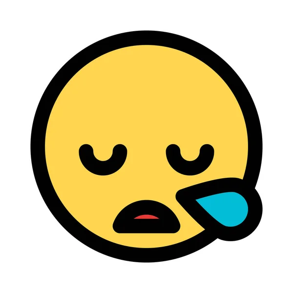 Emoji Sonolento Cansado Com Gota Suor —  Vetores de Stock