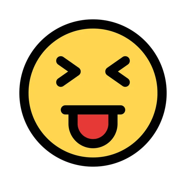 Strabismo Faccia Con Lingua Emoji Condivisa Internet — Vettoriale Stock