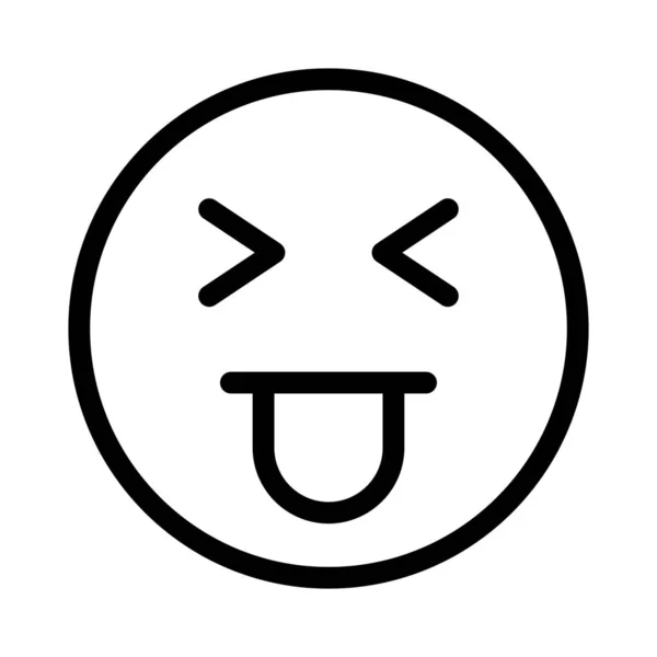 Schielendes Gesicht Mit Zunge Emoji Internet Geteilt — Stockvektor