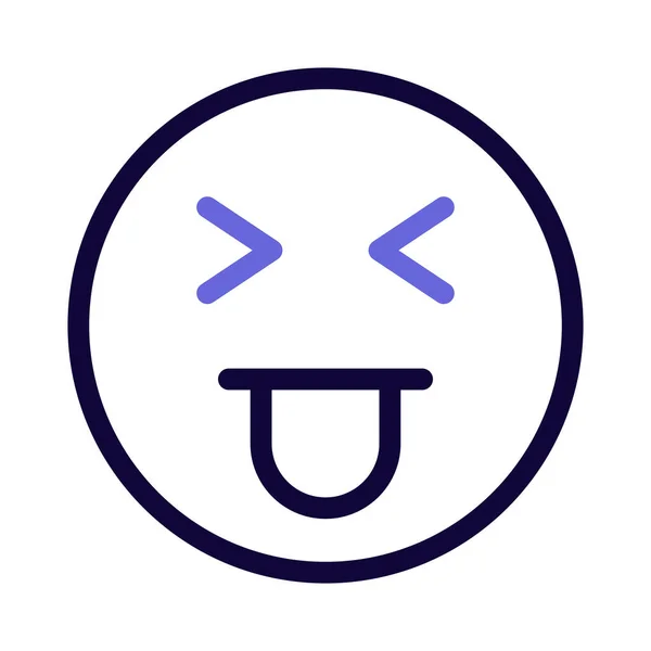 Entrecerrar Los Ojos Con Lengua Emoji Compartida Internet — Archivo Imágenes Vectoriales