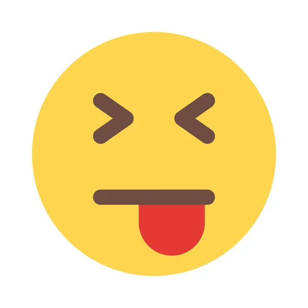 Emoticon Squint Com Olhos Fechados Tounge Out —  Vetores de Stock