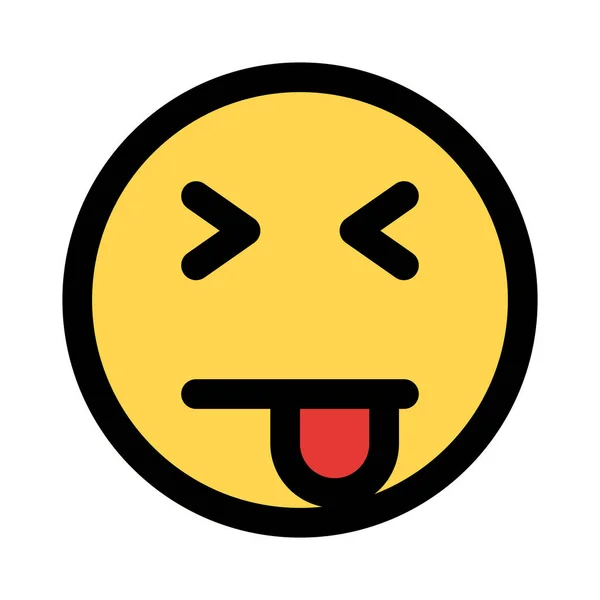 Emoticono Entrecerrado Con Los Ojos Cerrados Tounge Out — Vector de stock