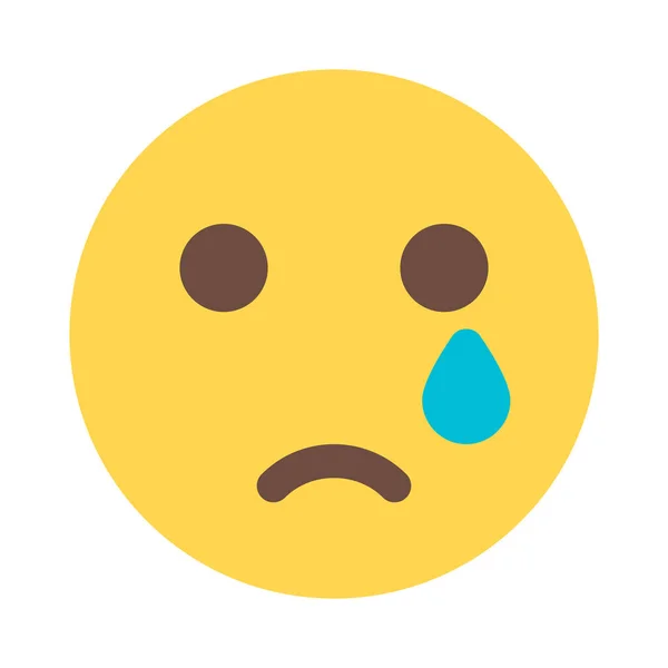 Emoji Llorando Con Lágrimas Que Fluyen Compartidas Messenger — Vector de stock