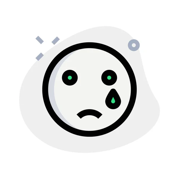 Emoji Llorando Con Lágrimas Que Fluyen Compartidas Messenger — Archivo Imágenes Vectoriales