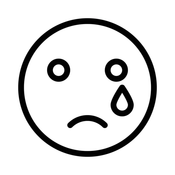 Weeping Emoji Tears Flowing Shared Messenger — 스톡 벡터