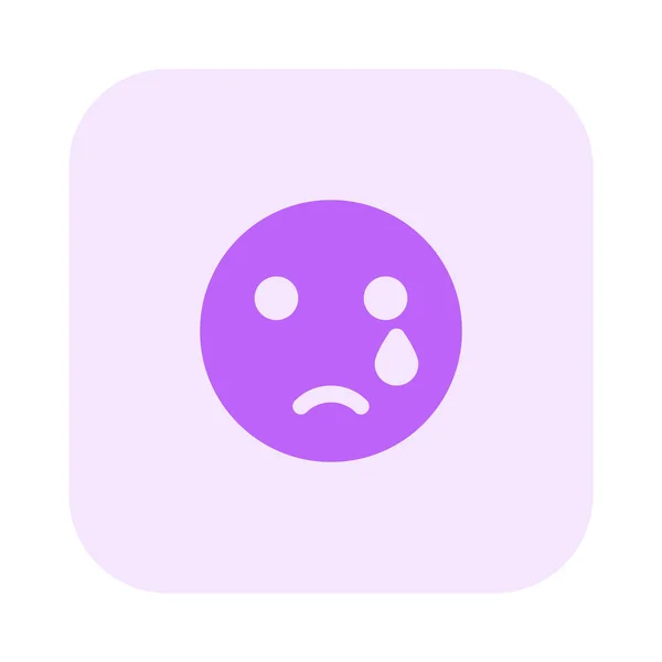 Κλάμα Emoji Δάκρυα Που Ρέουν Από Κοινού Στον Αγγελιοφόρο — Διανυσματικό Αρχείο