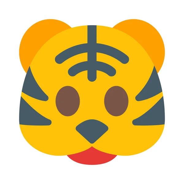 Mięsożerny Tygrys Twarz Obraz Reprezentacja Emoji Dzielone Portalach Społecznościowych — Wektor stockowy