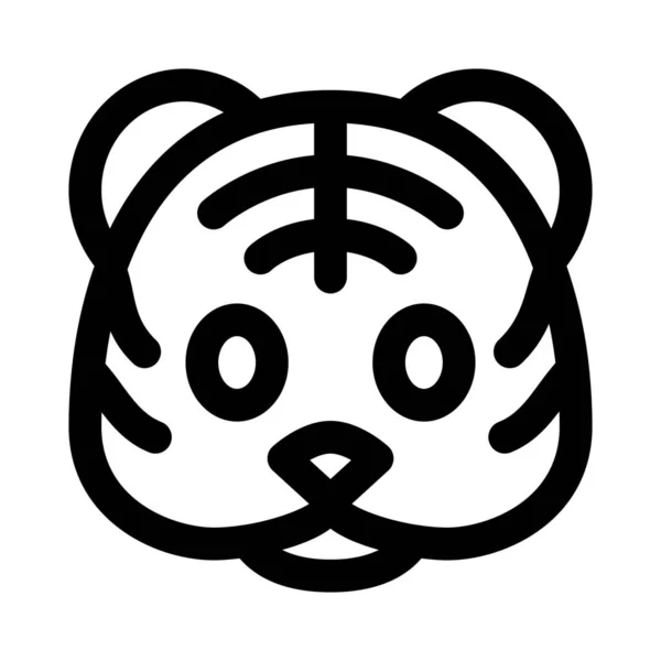 Carnivore Tigre Visage Représentation Picturale Emoji Partagé Sur Les Médias — Image vectorielle