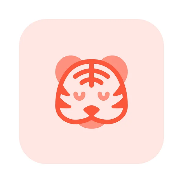 Töprengő Tigris Kifejezés Emoticon Elszigetelt Helyen — Stock Vector