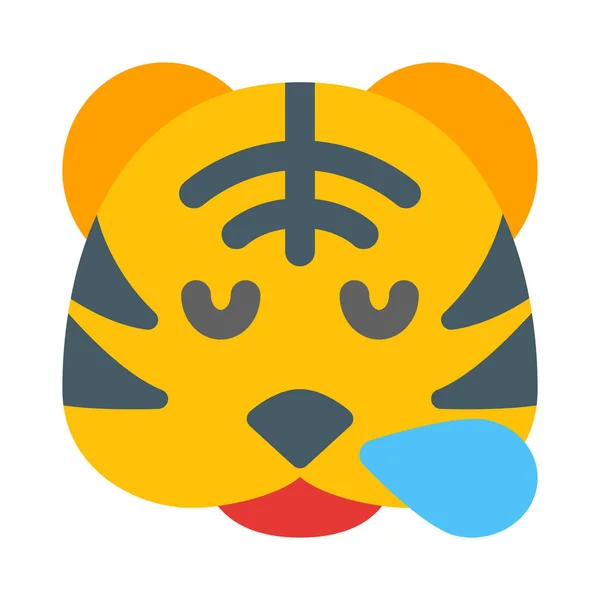 Tiger Snoring Sweat Drop Nose — ストックベクタ