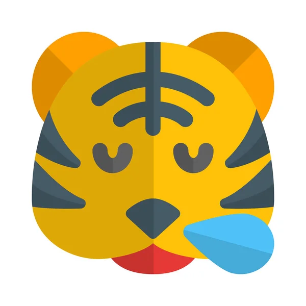 Тигр Хропіння Падінням Поту Носа — стоковий вектор