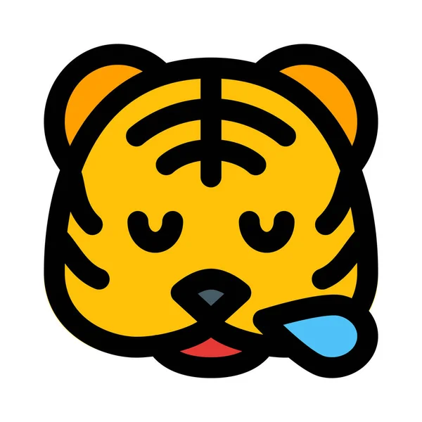 Tiger Snoring Sweat Drop Nose — ストックベクタ