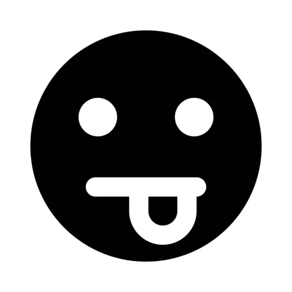 Drôle Langue Coincé Dehors Emoji Moquerie Drôle — Image vectorielle