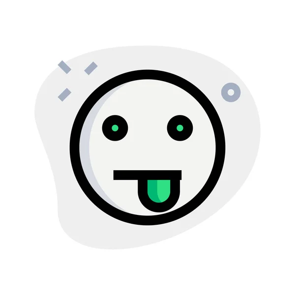 Divertido Lengua Pegado Emoji Burlándose Divertido — Vector de stock