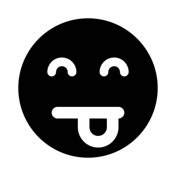 Émoji Souriant Avec Les Yeux Fermés Expression — Image vectorielle