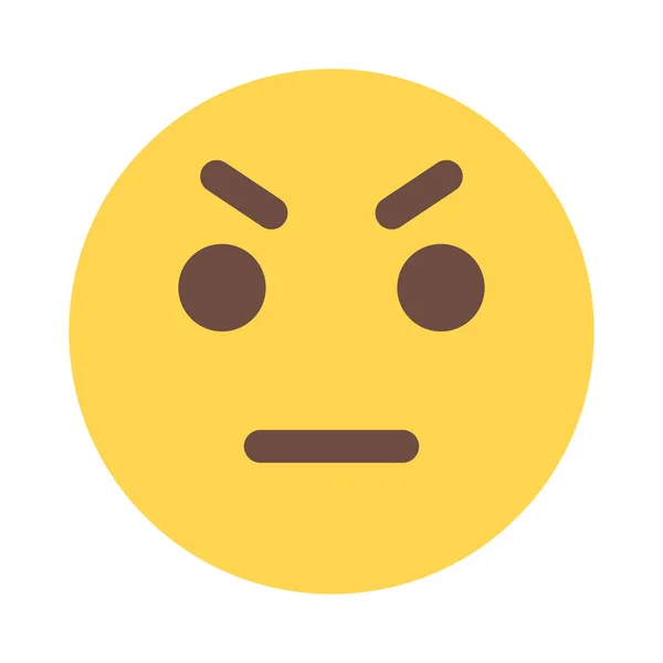 Upset Emoji Angry Face Raised Eyebrows — Stock Vector