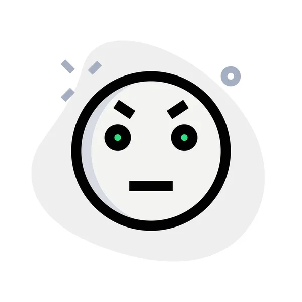 Emoji Chateado Com Rosto Irritado Sobrancelhas Levantadas — Vetor de Stock