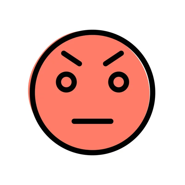 Upset Emoji Angry Face Raised Eyebrows — Stock Vector