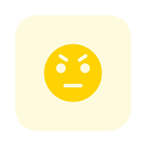 Upset Emoji Angry Face Raised Eyebrows — стоковый вектор
