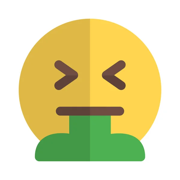 Sakit Tidak Nyaman Dan Muntah Emoji Dengan Mata Tertutup - Stok Vektor