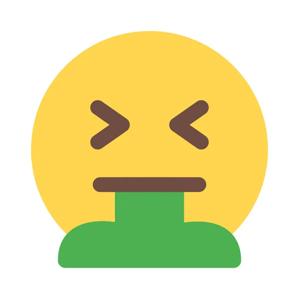 Sick Discomfort Vomiting Emoji Eyes Closed — Stock Vector