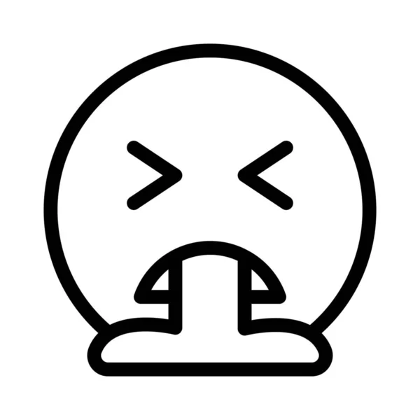 Misselijk Ongemakkelijk Braken Emoji Met Gesloten Ogen — Stockvector