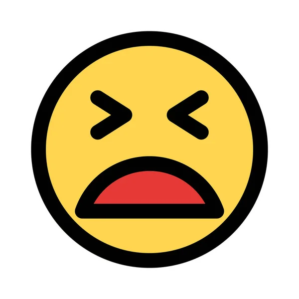 Emoji Cansado Com Olhos Fechados Compartilhados Line Internet —  Vetores de Stock