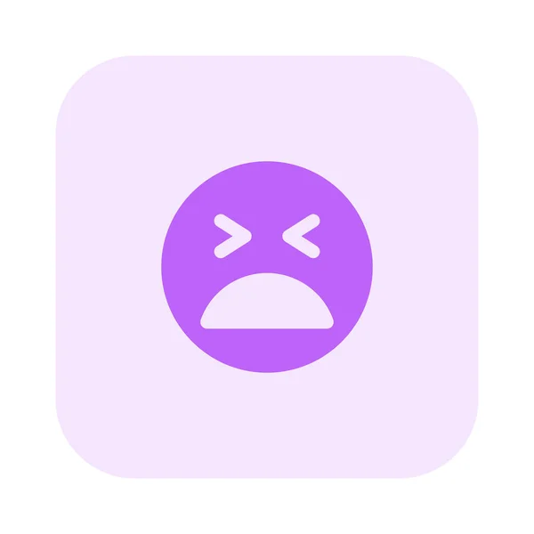 Unavený Emoji Zavřenýma Očima Sdílené Online Internetu — Stockový vektor