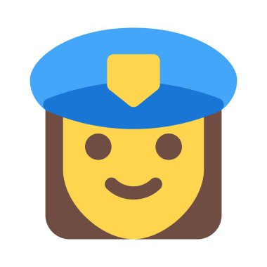 Görev üniformalı kadın polis karakteri emoji