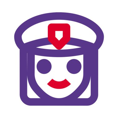 Görev üniformalı kadın polis karakteri emoji