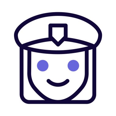 Görev üniformalı kadın polis karakteri emoji