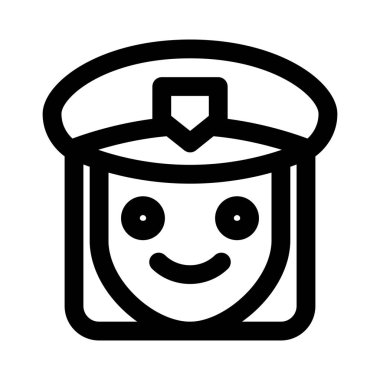 Görev üniformalı kadın polis karakteri emoji